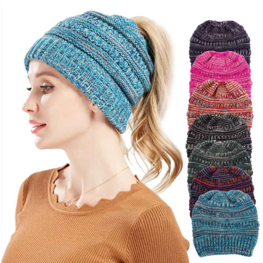 Ponytail Perfection: Cozy Knit Beanie