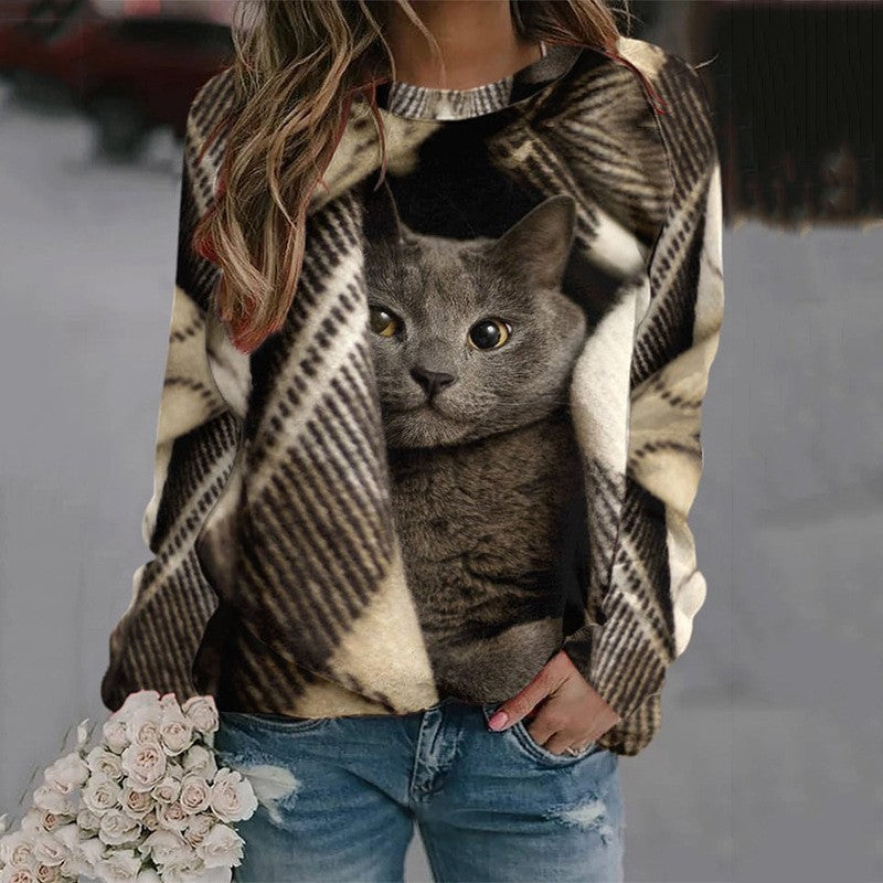 Cuddle Up Cute: 3D Kitten & Puppy Women's Sweater