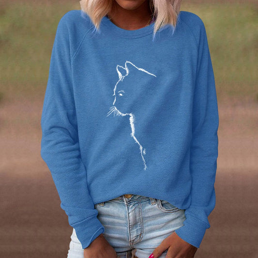 Purrfectly Cozy: Printed Cat Long Sleeve Long Sleeved T-Shirt