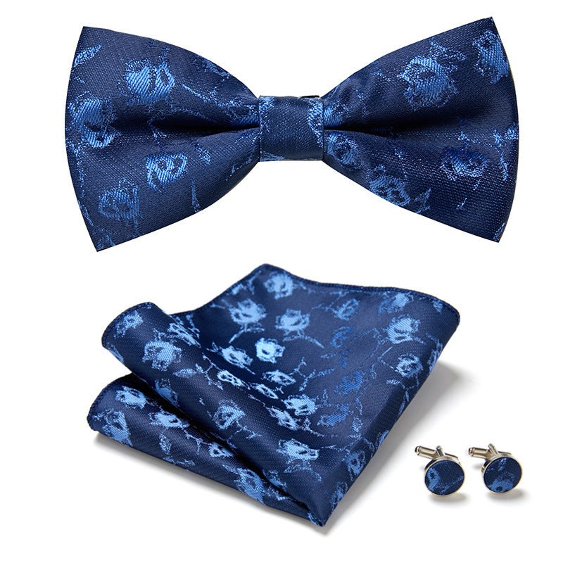 Gentleman Essentials: Bow Tie, Handkerchief & Cufflinks Set