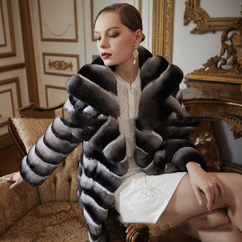 Whisper Of Luxury: Mid-Length Fur Coat For Effortless Elegance