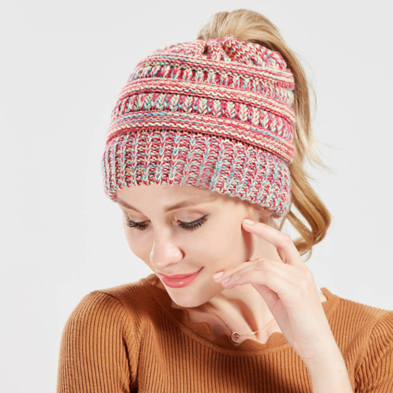 Ponytail Perfection: Cozy Knit Beanie