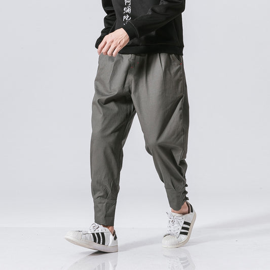 Unconventional Cool: Mouth Buckle Casual Pants