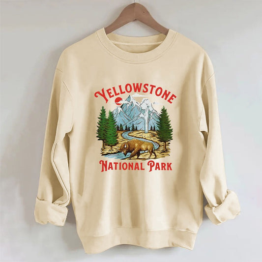 Park Life Perfection: Yellowstone Print Pullover