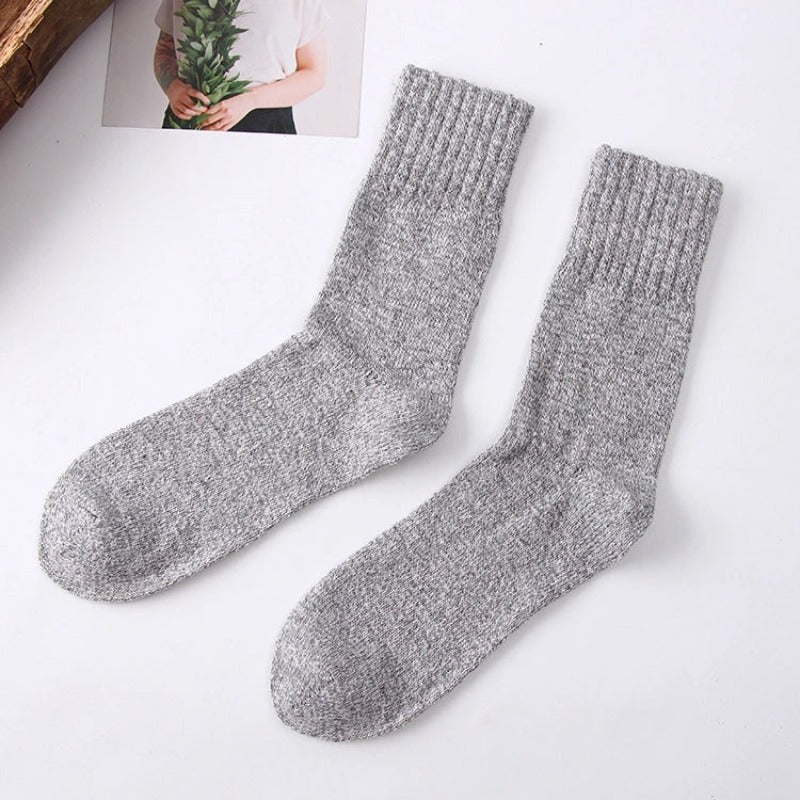 Solid Color Terry Wool Socks