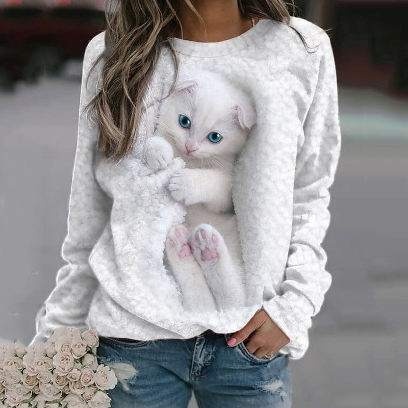 Cuddle Up Cute: 3D Kitten & Puppy Women's Sweater