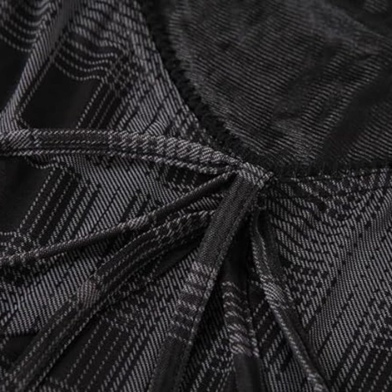 Black Magic: Grid Pattern, A-Line Mini Dress