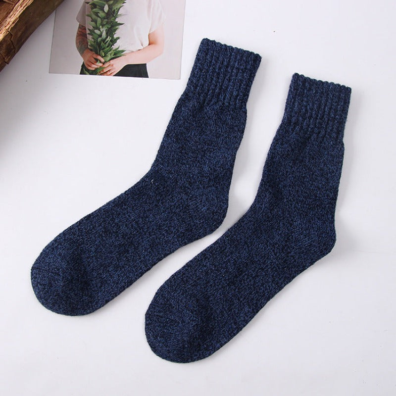 Solid Color Terry Wool Socks