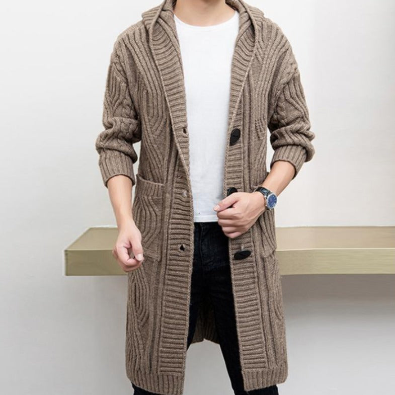 Ultimate Comfort Upgrade: Long Knit Hooded Cardigan