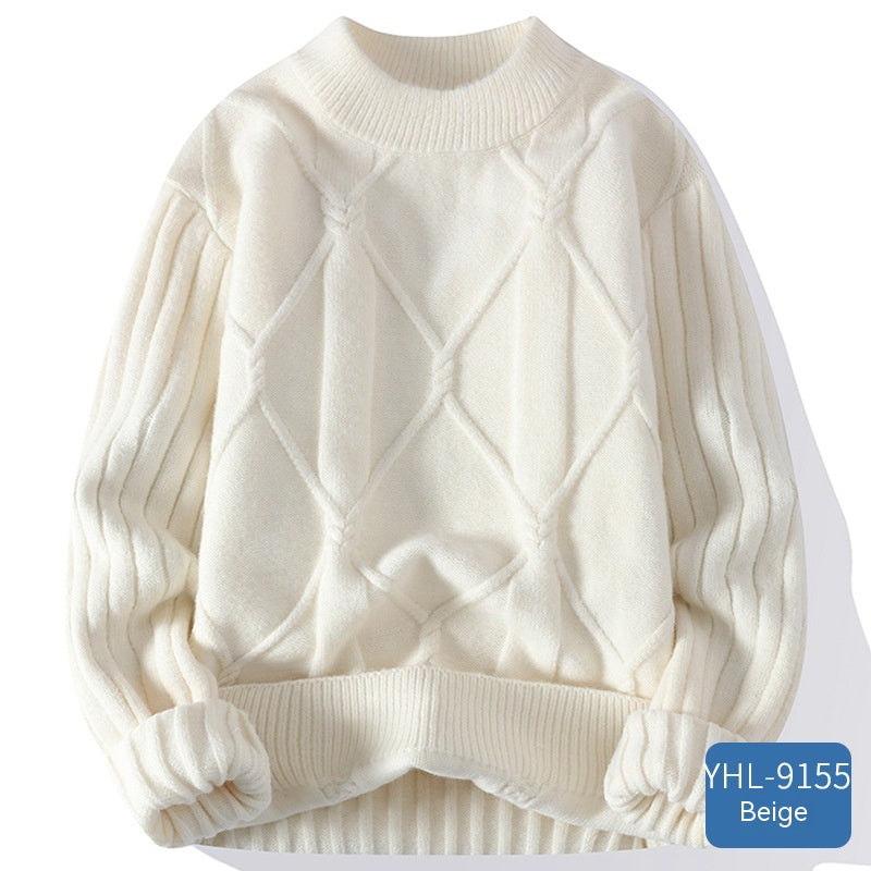 Cloud-Like Comfort: Twisted Flower Round Neck Sweater