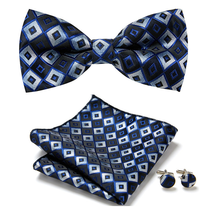 Gentleman Essentials: Bow Tie, Handkerchief & Cufflinks Set