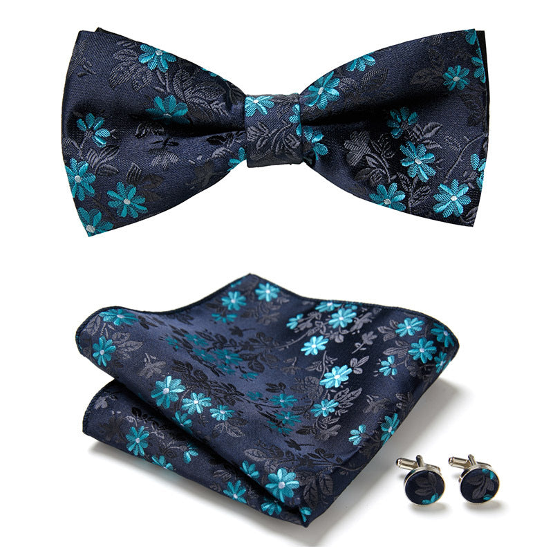 Gentleman Essentials: Bow Tie, Handkerchief & Cufflinks Set