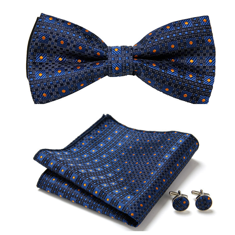 Gentleman Essentials: Bow Tie, Handkerchief & Cufflinks Set