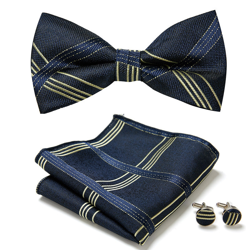 Gentleman Essentials: Bow Tie, Handkerchief & Cufflinks Set