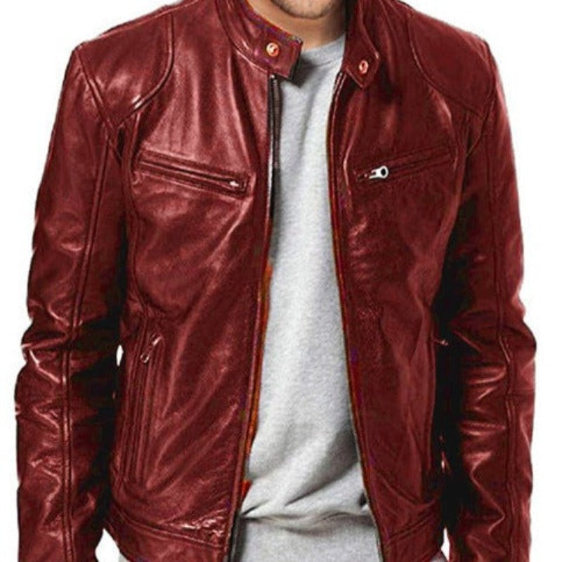 City-Slicker Style: Warm Leather Jacket With Edgy Details