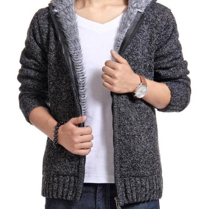 Wool Blend, Zipper, Hooded Jacket