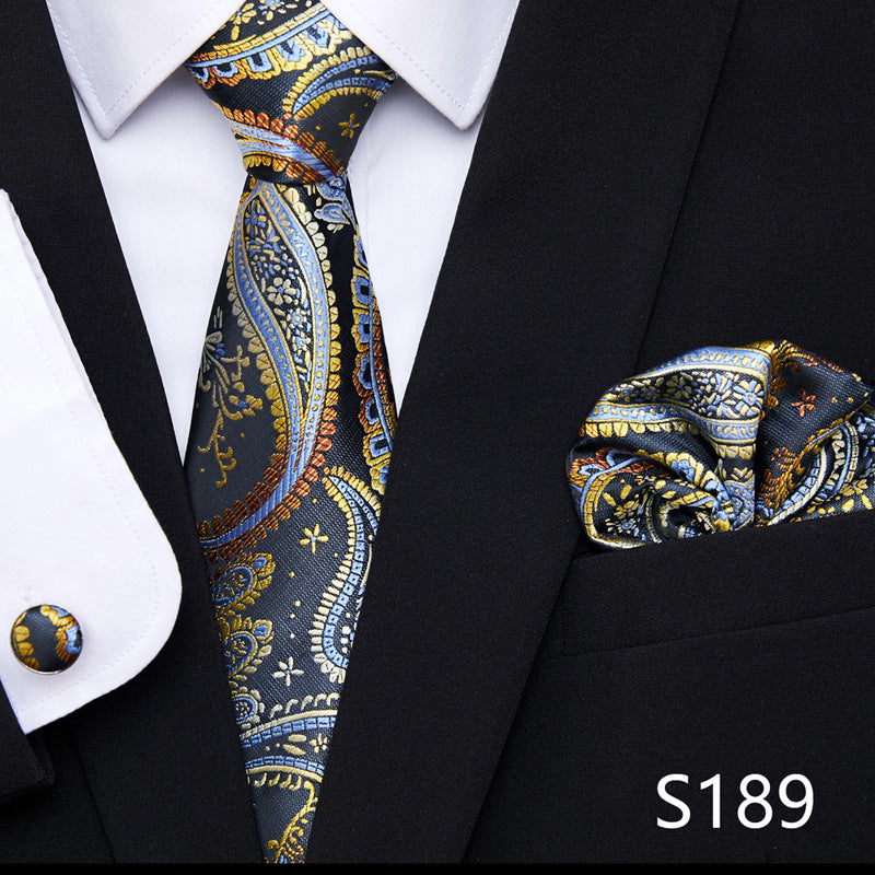 The All-In-One Accessory Powerhouse: Tie, Handkerchief, & Cufflinks Set