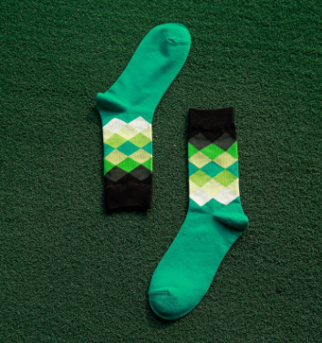 Colorful Comfort: Diamond Pattern, Cotton Socks