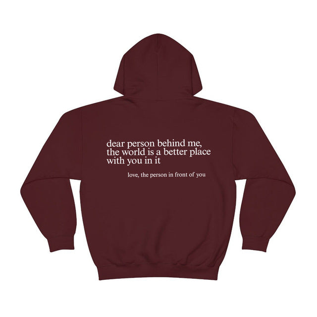 Share The Vibe: Cozy Hoodie With A Positive Message