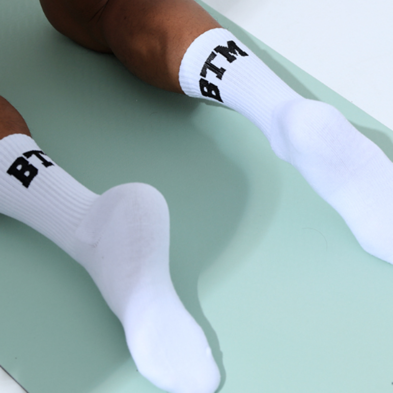 Rep Your Hustle: High-Top Sports Socks With A BTM Boost