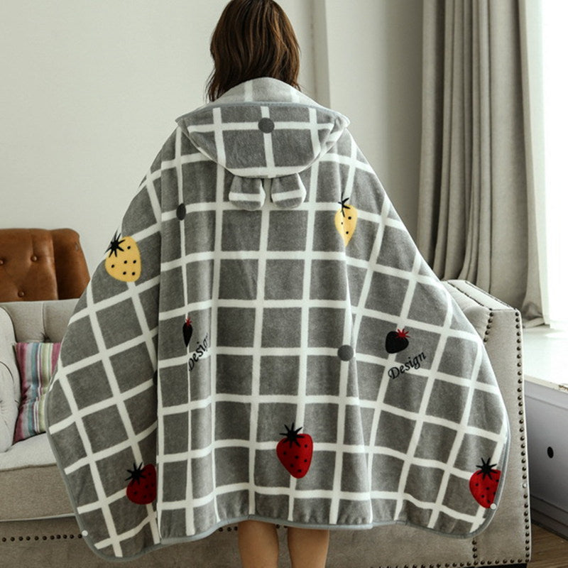 Cozy Comfort On the Go: The Oversized Flannel Wearable Blanket Shawl