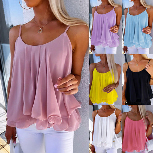Women's Loose Chiffon Top: Comfortable Layering Essential