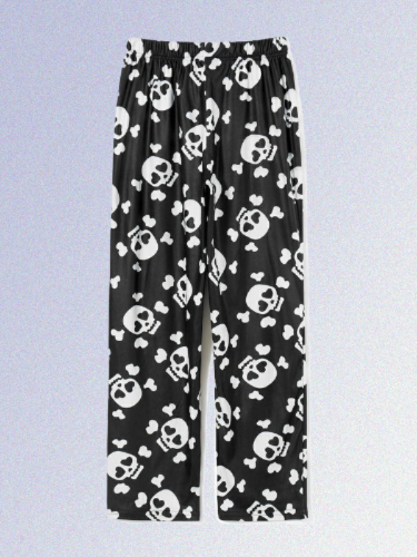 Spooky Comfort: Skulls Print Cozy Pajama Pants