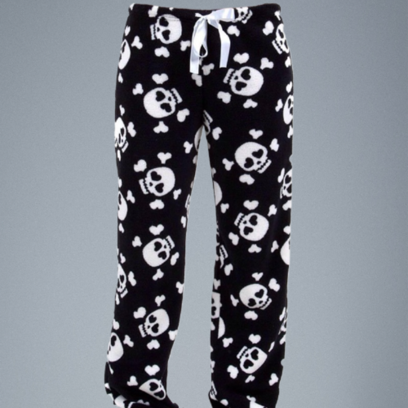 Spooky Comfort: Skulls Print Cozy Pajama Pants