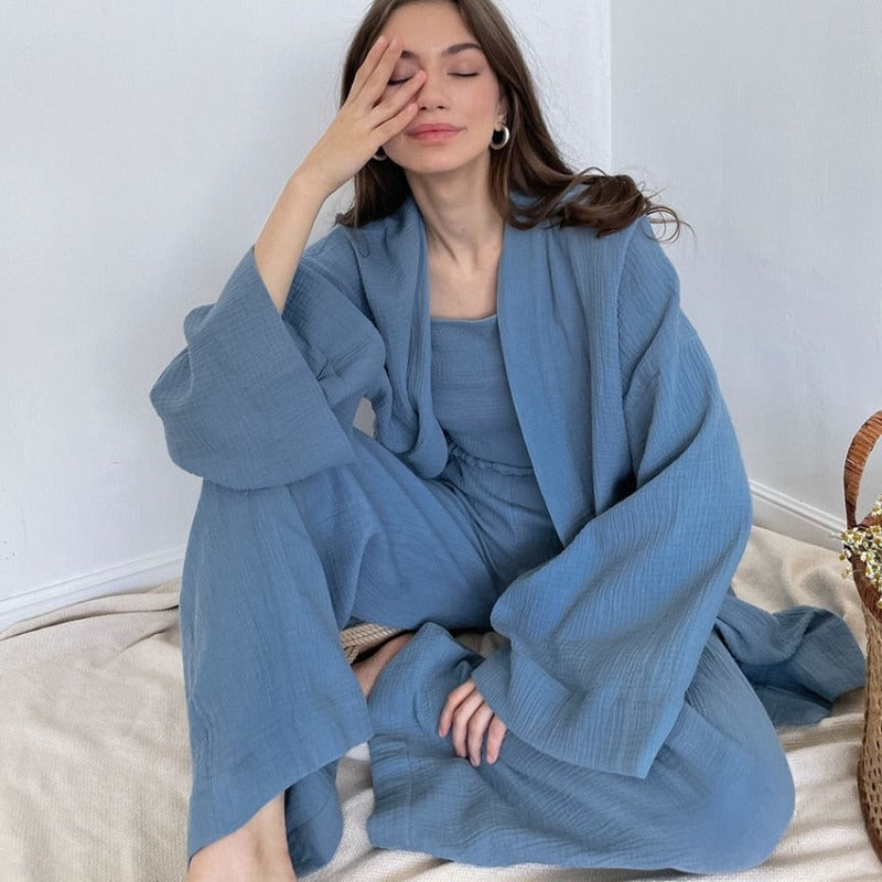 Slip Into Cloud-Like Comfort & Awaken Your Inner Goddess: Luxurious 100% Cotton Kimono Pjs