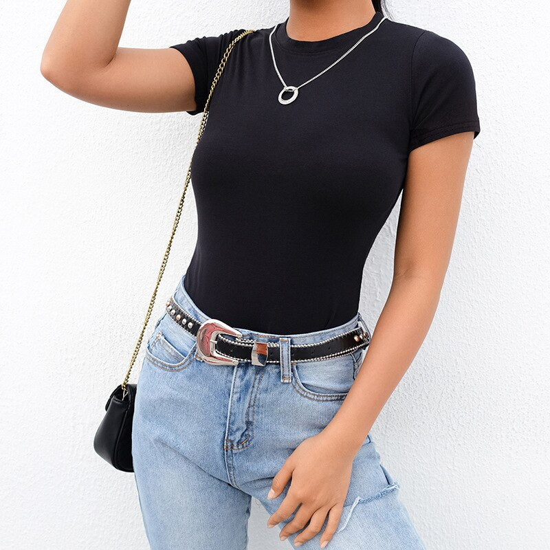 Basic Cotton Short Sleeve Bodysuit