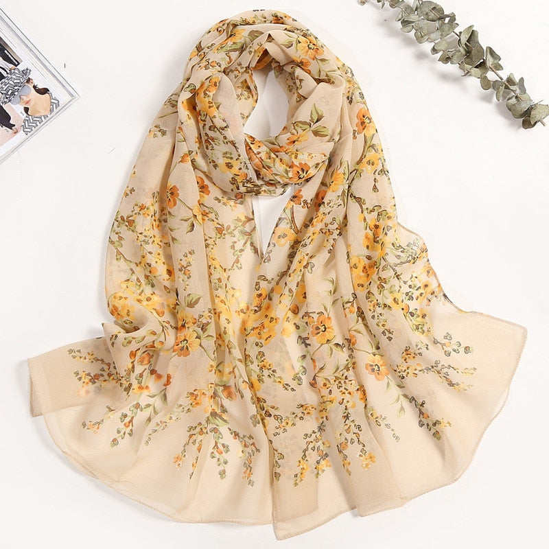 Sunshine & Blooms: Lighten Up With Colorful Floral Scarf Shawls