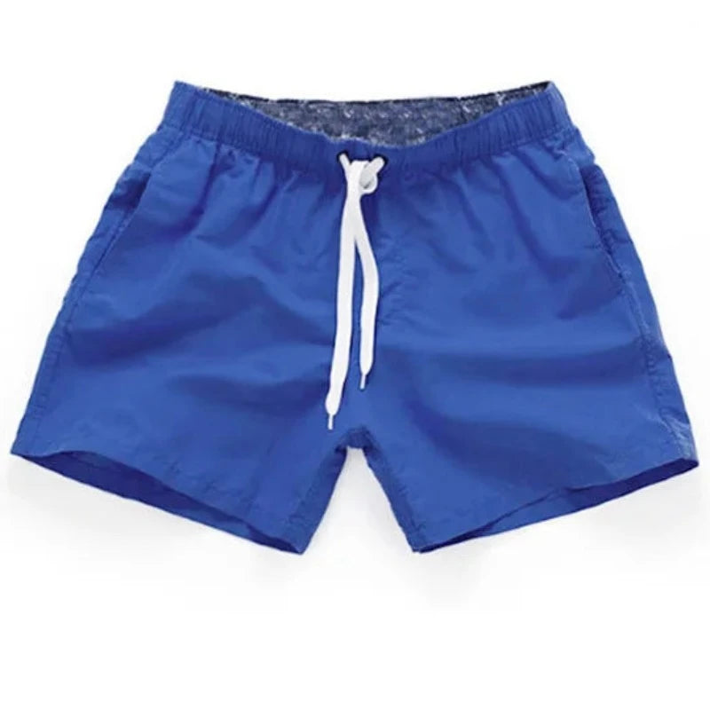 Summer Escape: Quick-Dry, Solid Color Swim Trunks For Men