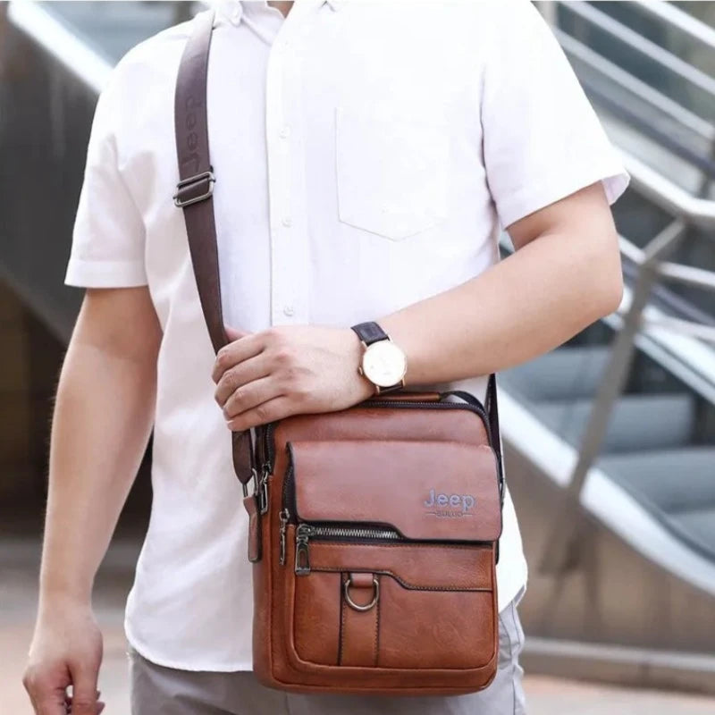 Sleek & Spacious: The Men's Crossbody Bag by Jeep Buluo