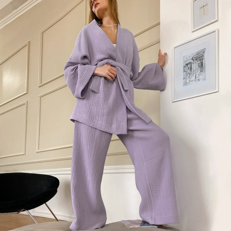 Slip Into Cloud-Like Comfort & Awaken Your Inner Goddess: Luxurious 100% Cotton Kimono Pjs