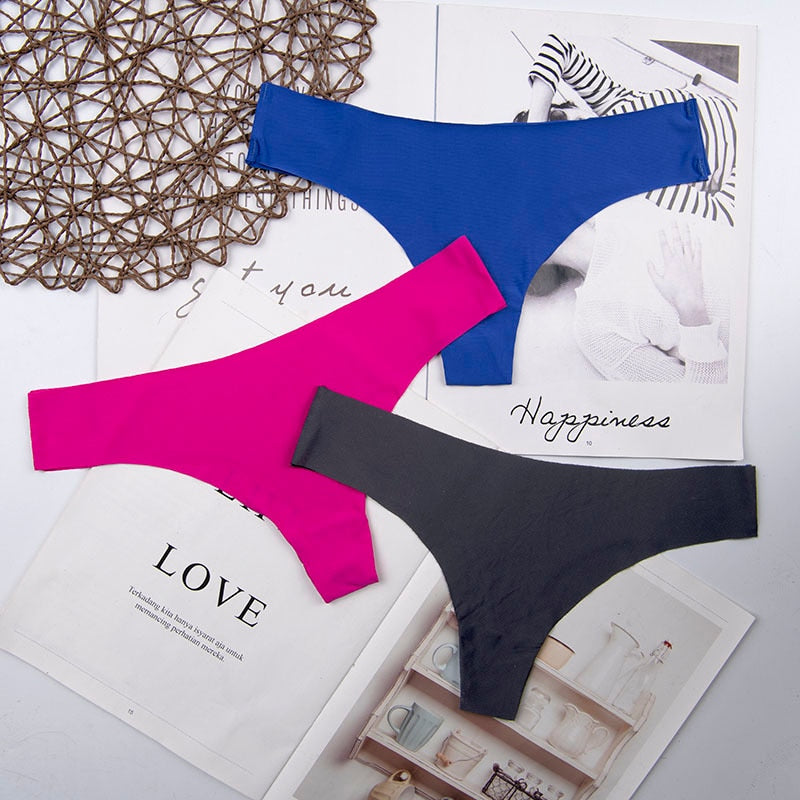 3 Pieces Of Silky, Seamless, Low-Rise Thongs