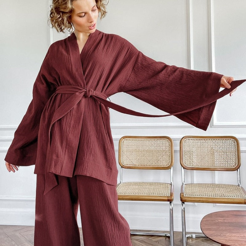 Slip Into Cloud-Like Comfort & Awaken Your Inner Goddess: Luxurious 100% Cotton Kimono Pjs