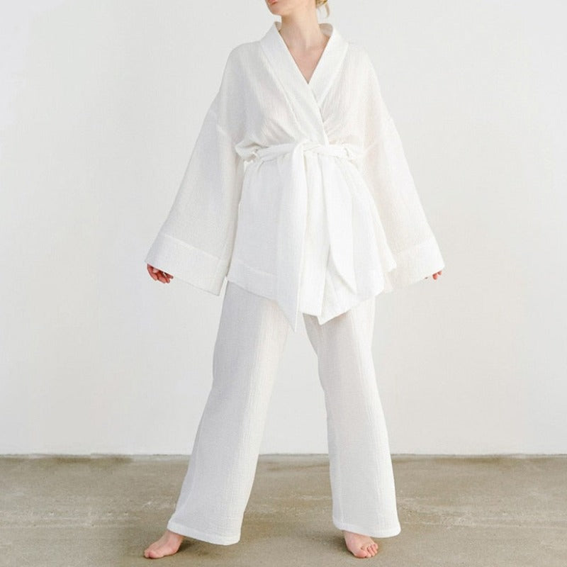 Slip Into Cloud-Like Comfort & Awaken Your Inner Goddess: Luxurious 100% Cotton Kimono Pjs