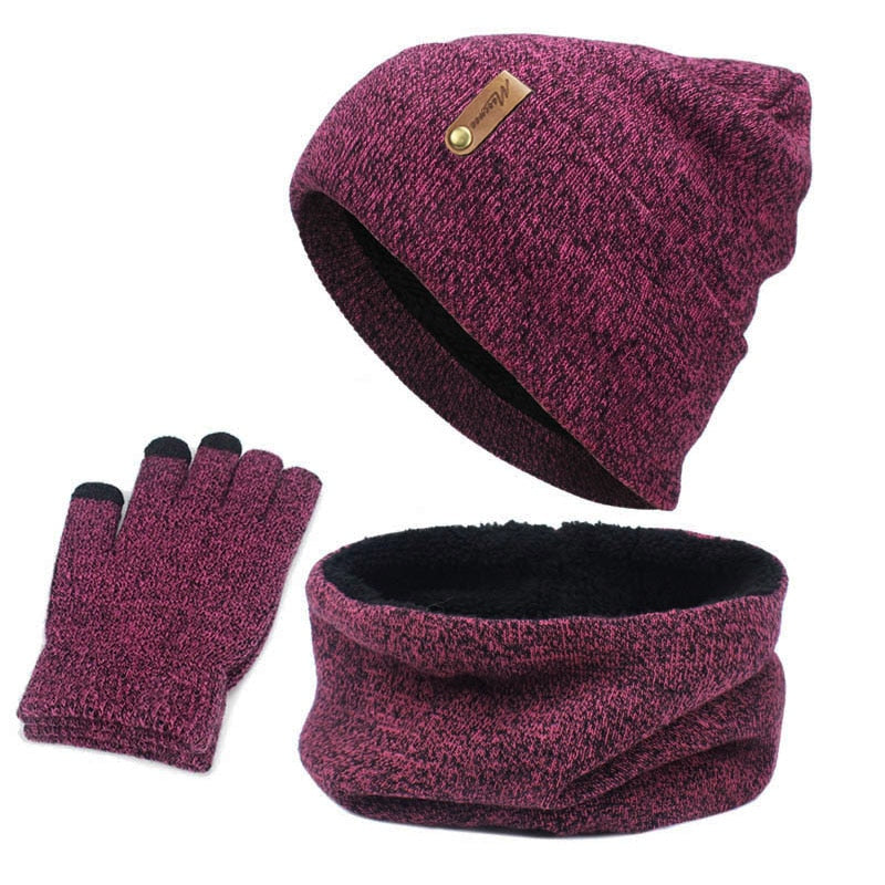 Beanie Hat, Ring Scarf & Gloves Set