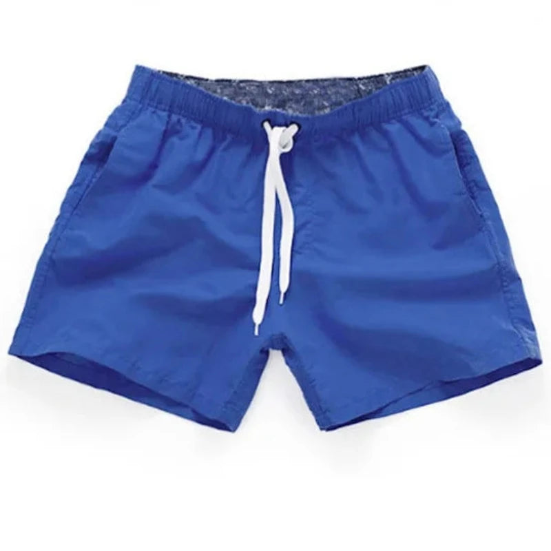 Summer Escape: Quick-Dry, Solid Color Swim Trunks For Men