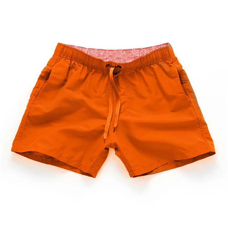 Summer Escape: Quick-Dry, Solid Color Swim Trunks For Men