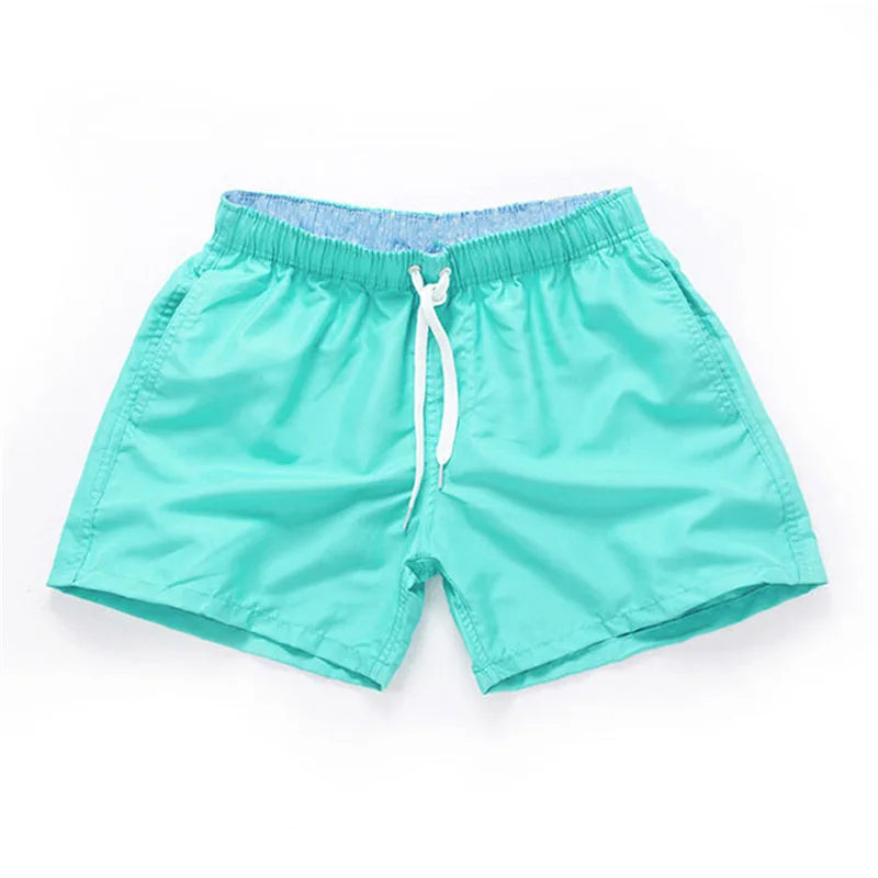 Summer Escape: Quick-Dry, Solid Color Swim Trunks For Men