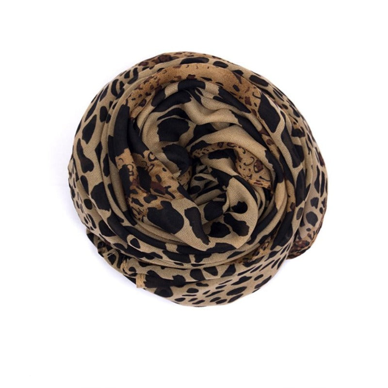 Leopard Print Chiffon Scarf: A Touch Of Luxury