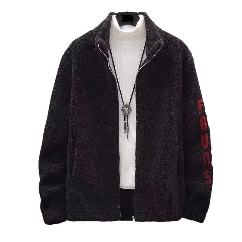 Cashmere Comfort With Furry Flair Men's Jacket