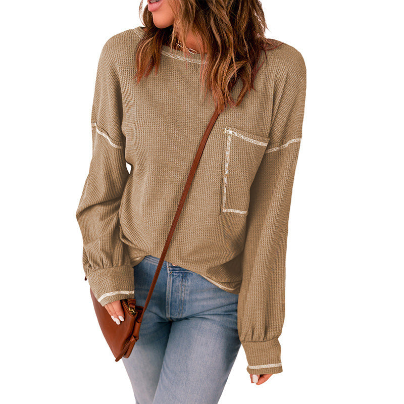 Top Tier Comfort: Waffle Knit Top