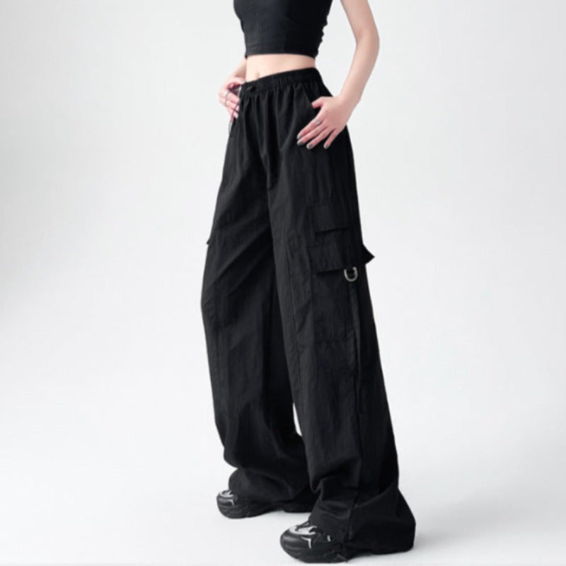 Ice Silk Bliss: High-Waist, Quick-Dry, Ultra-Thin Women's Cargo Pants