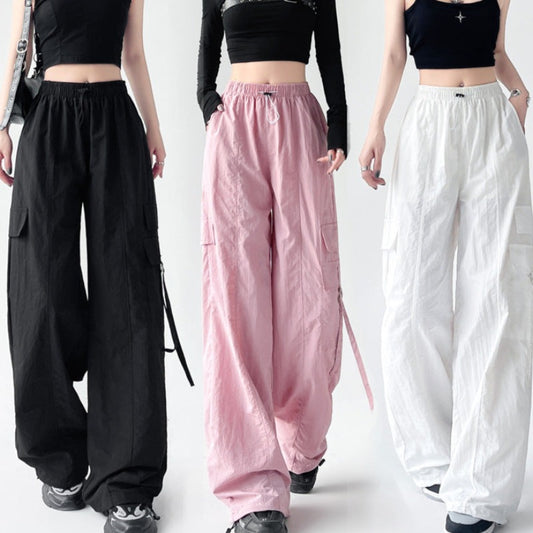 Ice Silk Bliss: High-Waist, Quick-Dry, Ultra-Thin Women's Cargo Pants