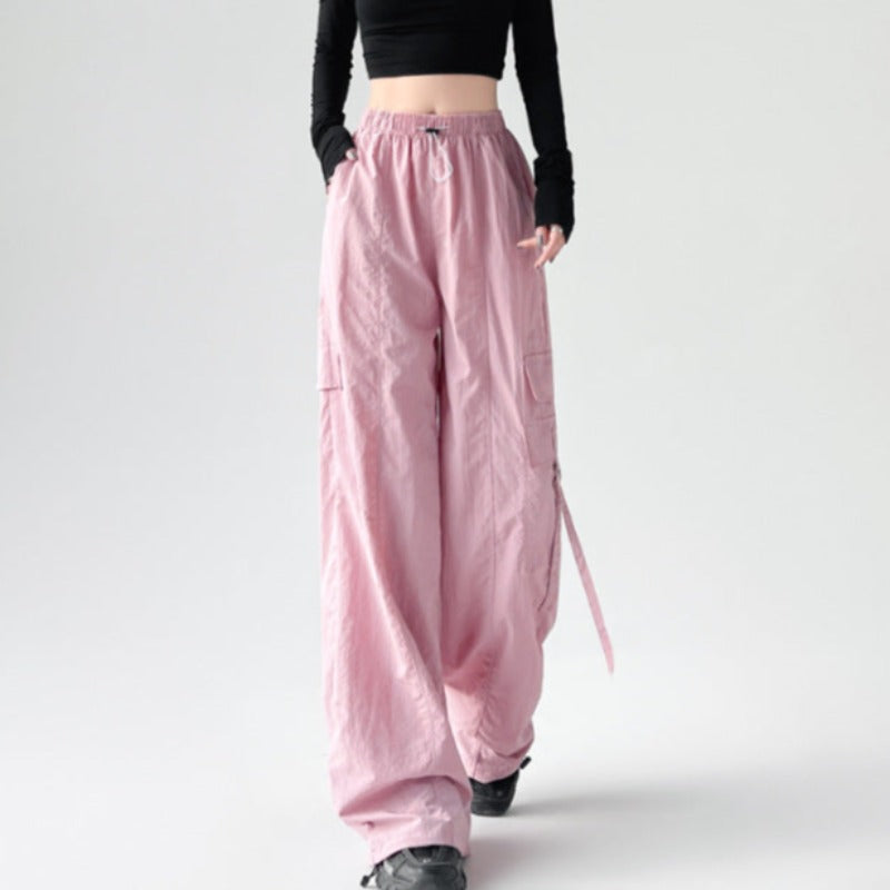 Ice Silk Bliss: High-Waist, Quick-Dry, Ultra-Thin Women's Cargo Pants