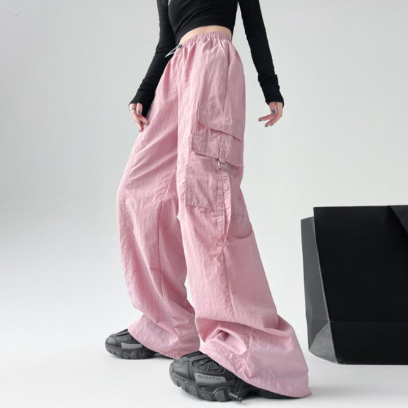 Ice Silk Bliss: High-Waist, Quick-Dry, Ultra-Thin Women's Cargo Pants