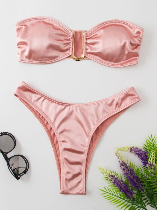 Shine Bright Like A Diamond: Strapless Bikinis In Metallic Hues