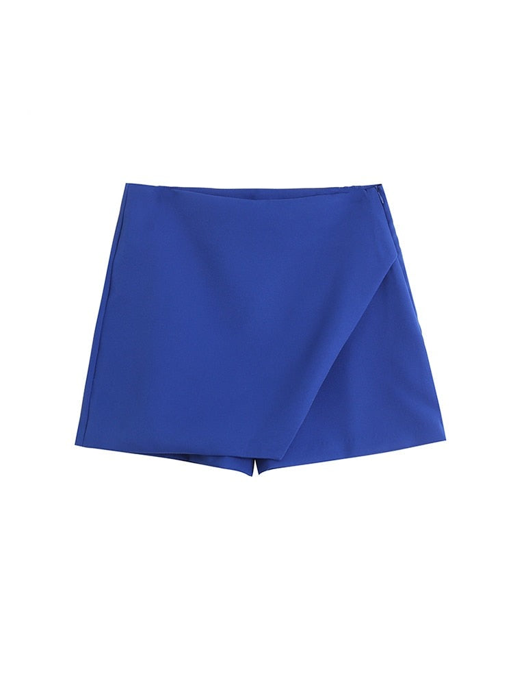 Versatile & Stylish SKORT: High Waist, Back Pockets & Side Zipper